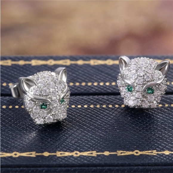 New 925 Silver Shiny Crystal Sparkling Stud Earrings for Women - Picture 9 of 10